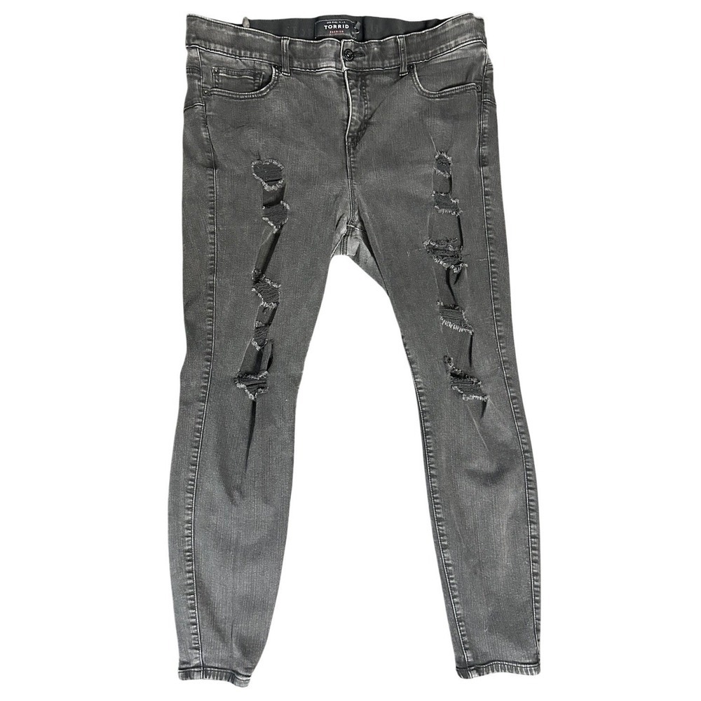Torrid Women 20R Bombshell Skinny Premium Stretch Distressed Faded Jeans‎ Skater